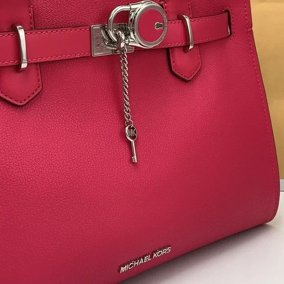 MICHAEL KORS HAMILTON MEDIUM SATCHEL   COLOR: Electric Pink  NWT - Picture 14 of 16